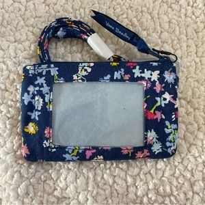 Vera Bradley Zip ID & Lanyard Scattered Wildflower Pattern